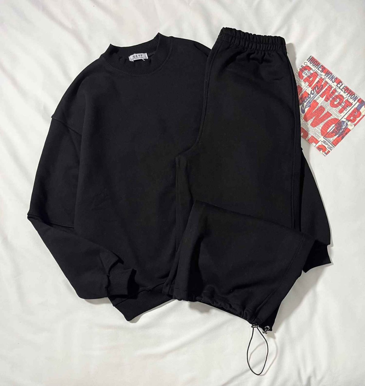 ست دورس وشلوار جاگر بگ سه نخ داخل کرک(3371) - Image 7