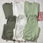 ست دورس وشلوار جاگر بگ سه نخ داخل کرک(3371)