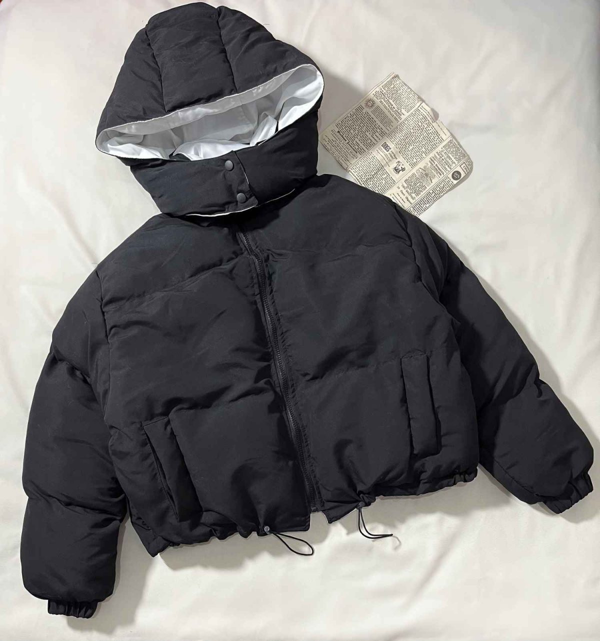 کاپشن پفی باکسی کلاهدار(3376) - Image 4