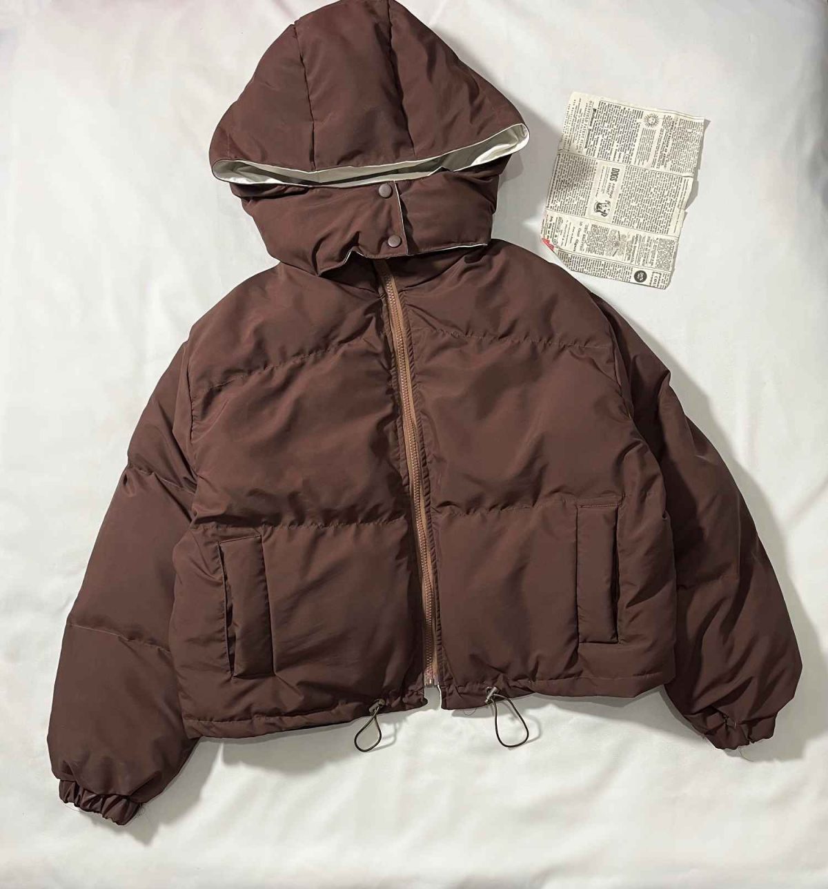 کاپشن پفی باکسی کلاهدار(3376) - Image 2