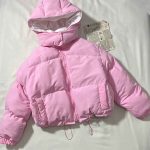 کاپشن پفی باکسی کلاهدار(3376)