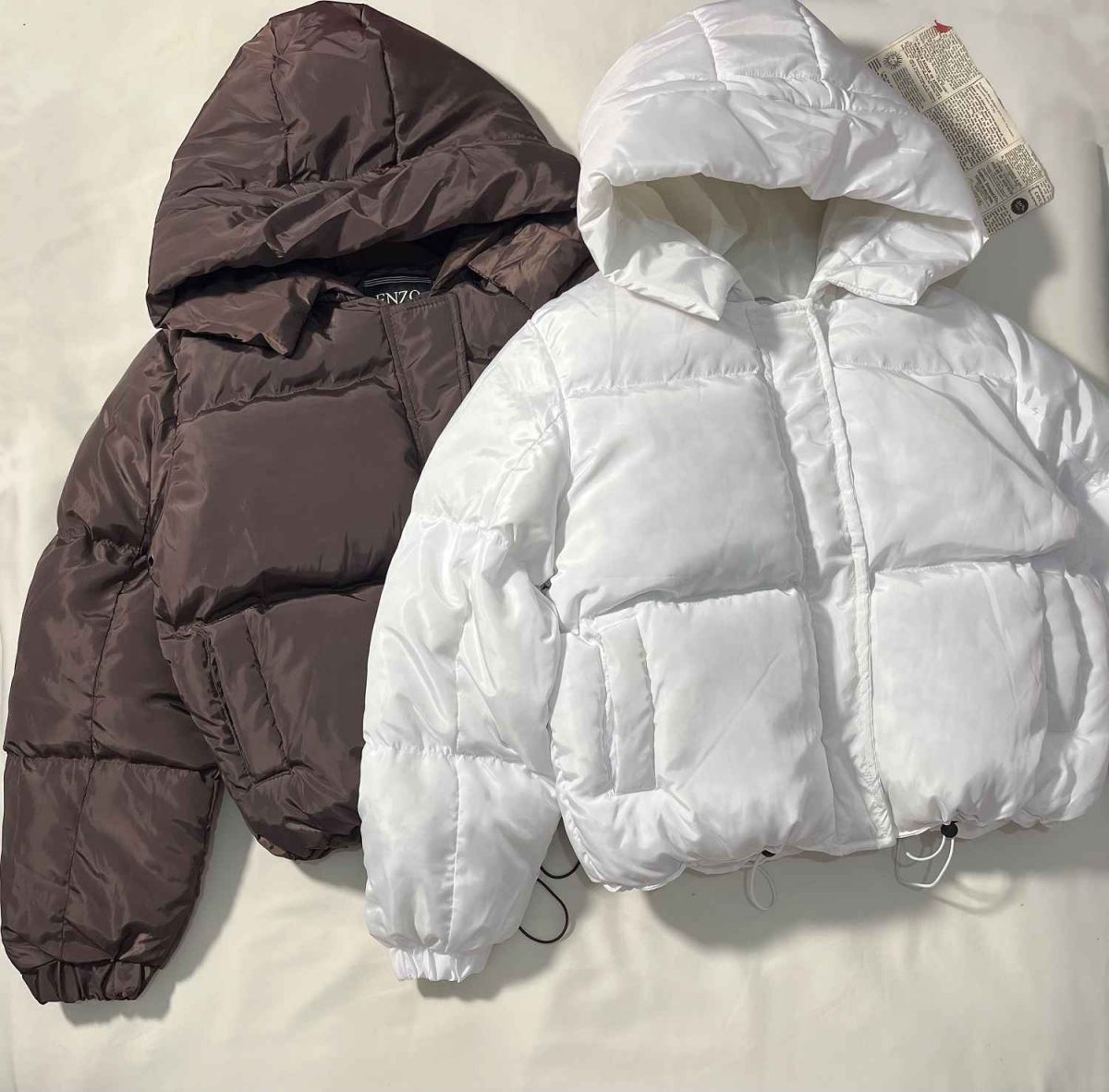 کاپشن پفی زیپ مخفی باکسی کلاهدار(3380) - Image 4