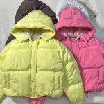 کاپشن پفی زیپ مخفی باکسی کلاهدار(3380)