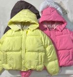 کاپشن پفی زیپ مخفی باکسی کلاهدار(3380)