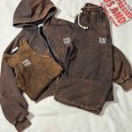 ست سه تیکه بگ جاگرشو کراپ و سویشرت سنگشور دورس سه نخ(3389)