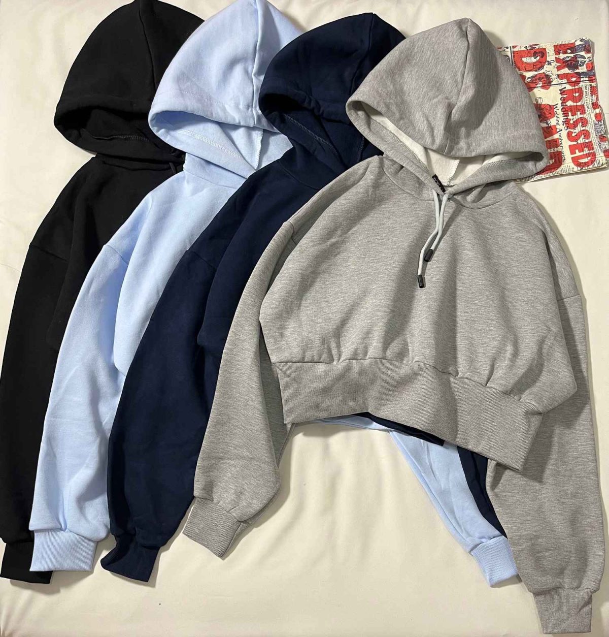 هودی کراپ ساده سه نخ داخل کرک(3390) - Image 6