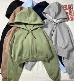 هودی کراپ ساده سه نخ داخل کرک(3390) - Image 4