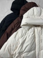 کاپشن پفی باکسی زیپ مخفی کلاهدار(3393) - Image 5