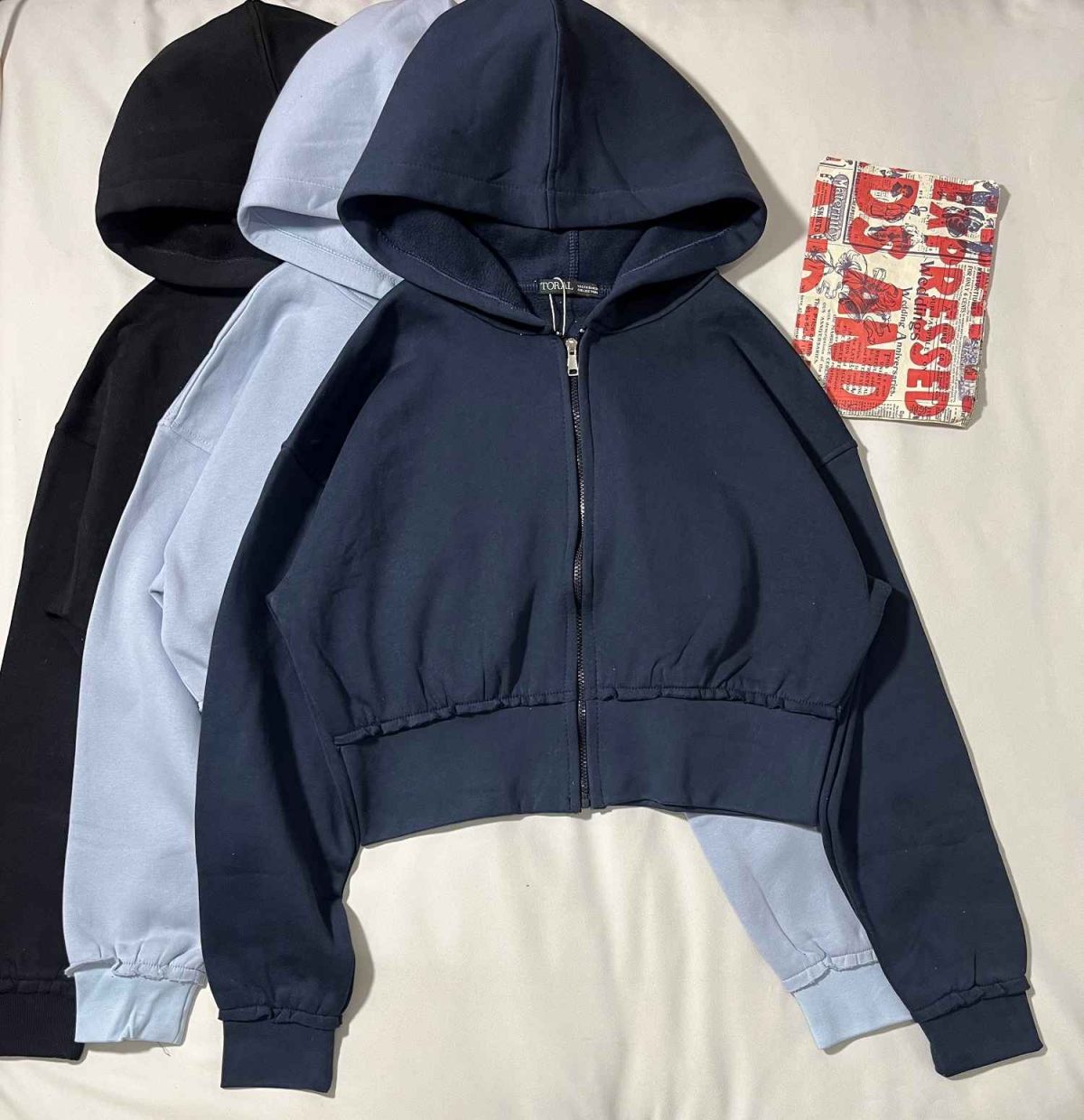 سویشرت کراپ ساده سه نخ داخل کرک(3396) - Image 7