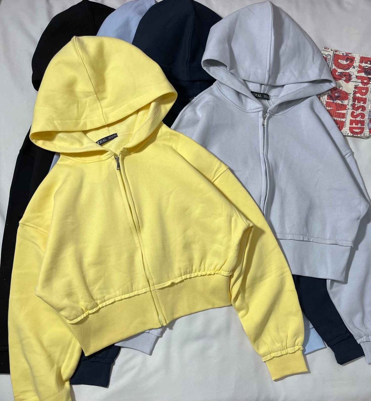 سویشرت کراپ ساده سه نخ داخل کرک(3396) - Image 5