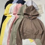 سویشرت کراپ ساده سه نخ داخل کرک(3396)