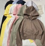 سویشرت کراپ ساده سه نخ داخل کرک(3396)