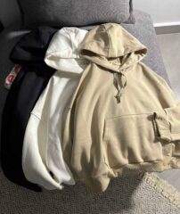 هودی ساده باکسی سه نخ داخل کرک(3411)