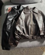 کت چرم آستردار پایین سگک(3412) - Image 4