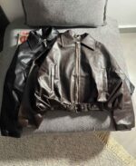 کت چرم آستردار پایین سگک(3412)