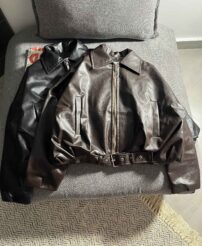 کت چرم آستردار پایین سگک(3412)