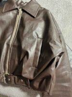 کت چرم آستردار پایین سگک(3412) - Image 6