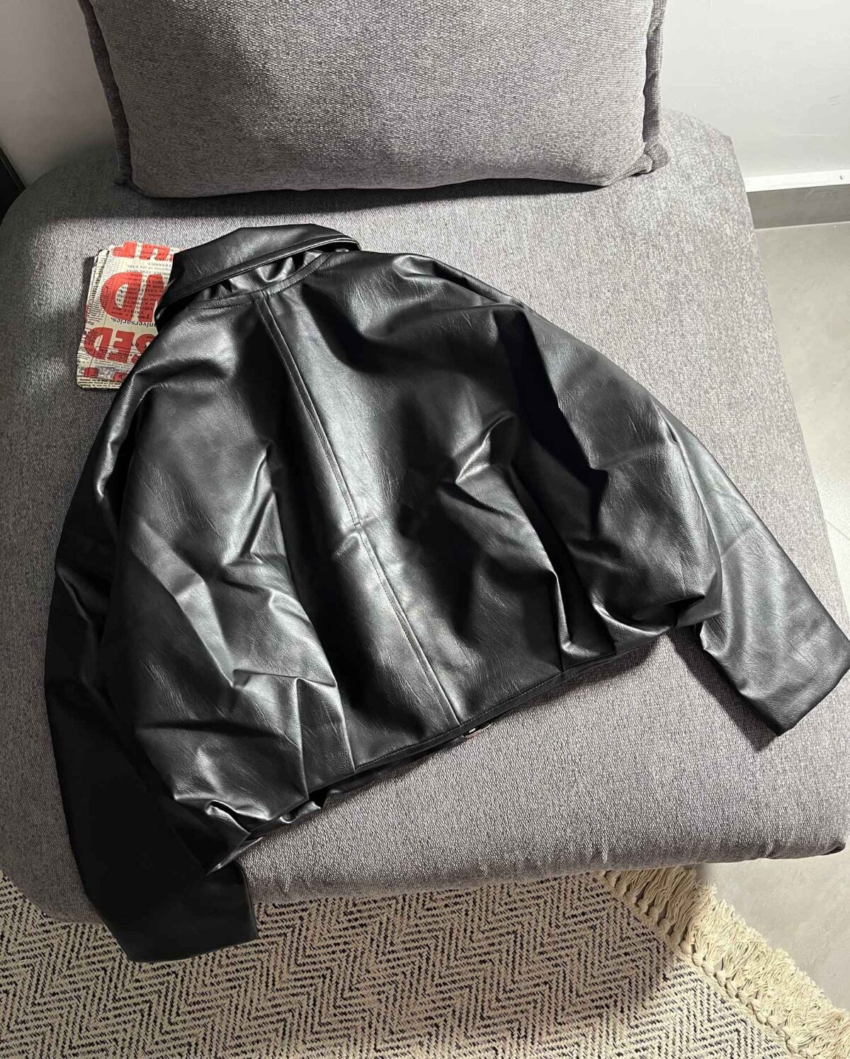 کت چرم آستردار پایین سگک(3412) - Image 3