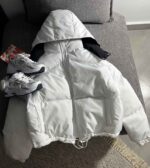 کاپشن پفی باکسی کلاهدار(3421)