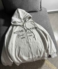 سویشرت وارداتی باکسی new york طوسی سه نخ داخل کرک اورجینال(3426)