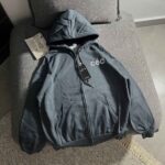 سویشرت وارداتی طوسی تیره دورس حوله ای سه نخ داخل کرک(3429)