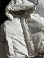 کاپشن پفی باکسی زیپ مخفی کلاهدار(3433) - Image 6