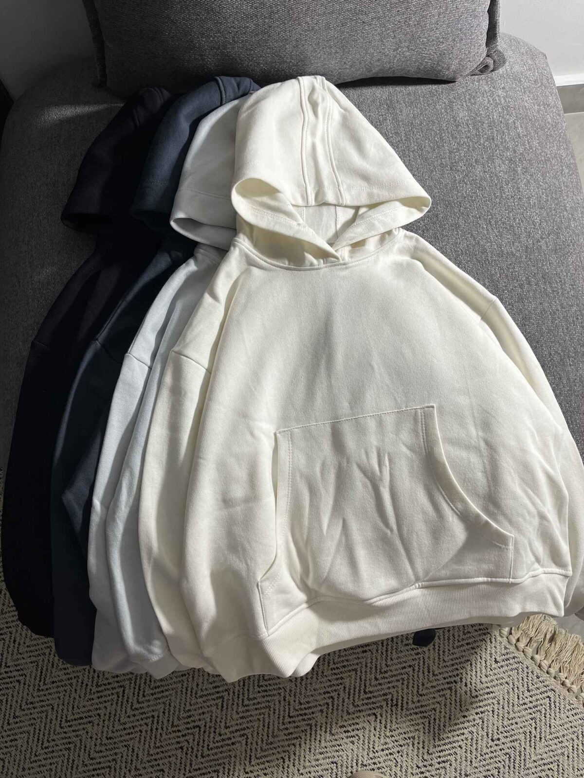 هودی ساده باکسی دورس سه نخ داخل کرک(3436) - Image 2