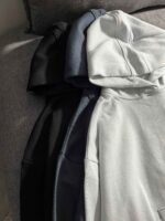 هودی ساده باکسی دورس سه نخ داخل کرک(3436) - Image 5