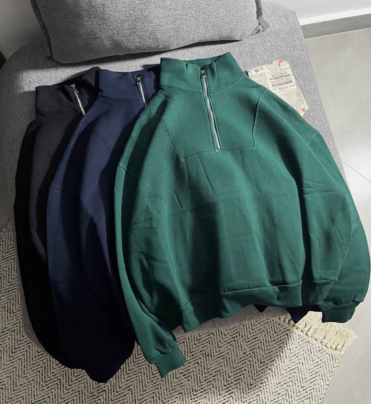 نیم زیپ ساده دورس سه نخ داخل کرک(3437) - Image 2