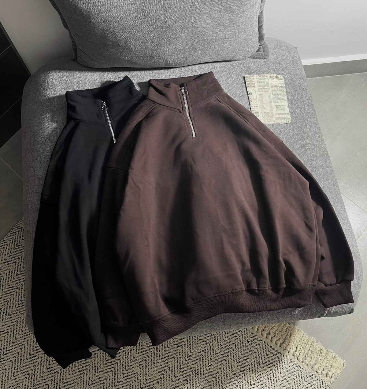 نیم زیپ ساده باکسی سه نخ داخل کرک(3441) - Image 2