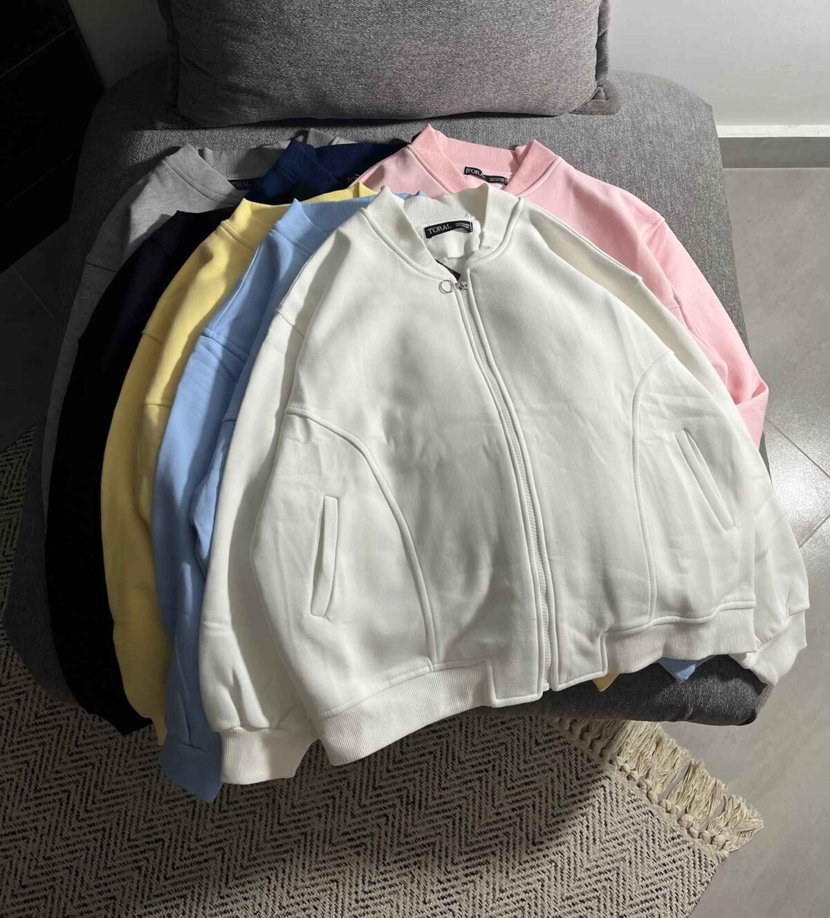 سوییشرت ساده دوجیب سه نخ داخل کرک(3447) - Image 2