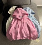 سویشرت ساده کلاهدار سه نخ داخل کرک(3448)