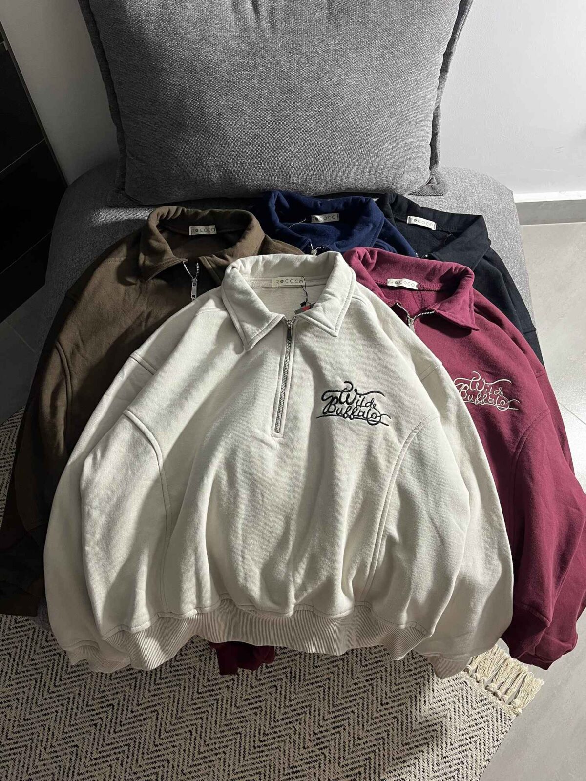 دورس نیم زیپ یقه برگردون سه نخ داخل کرک باکسی(3458) - Image 2