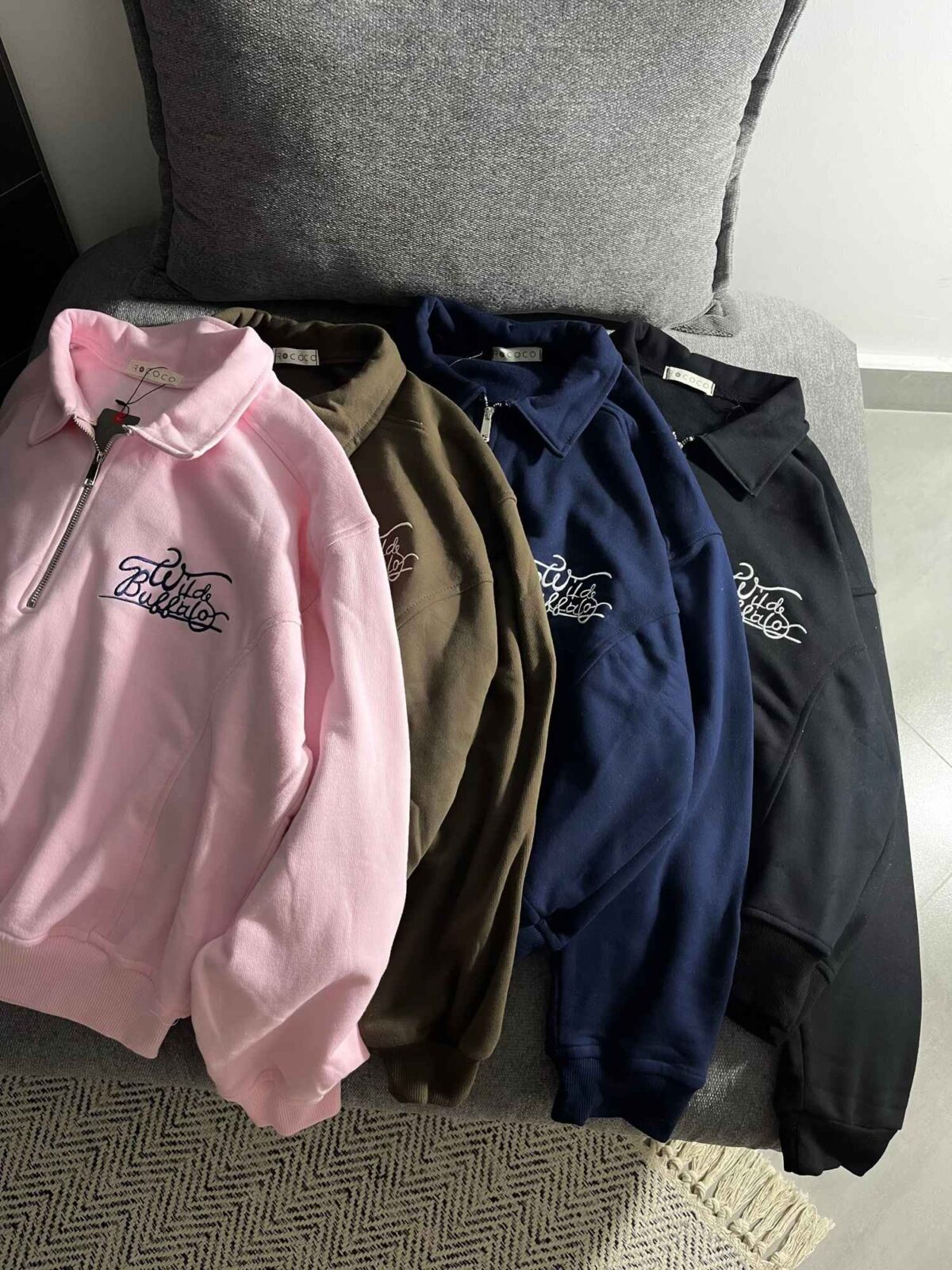 دورس نیم زیپ یقه برگردون سه نخ داخل کرک باکسی(3458) - Image 5