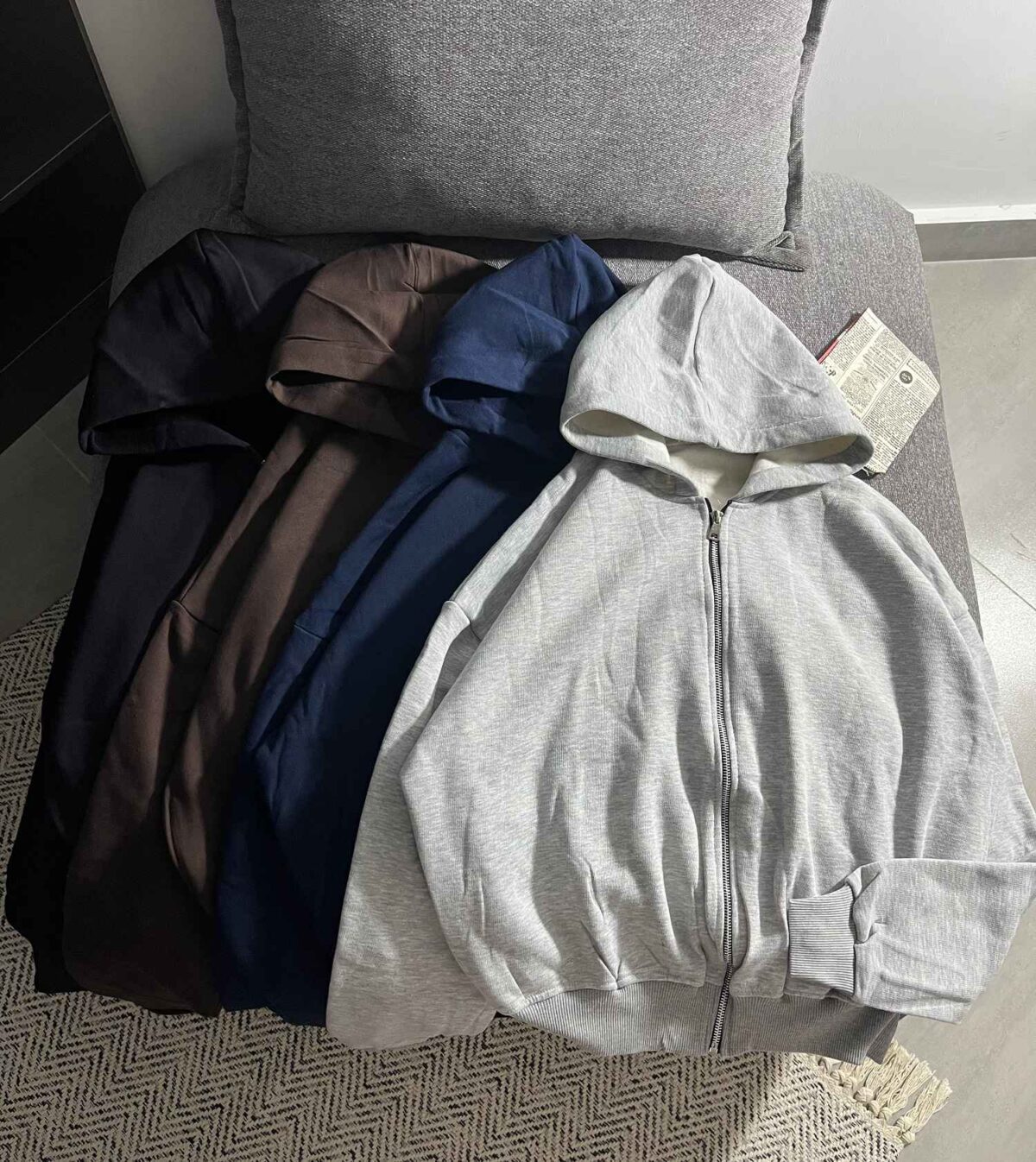 سویشرت ساده باکسی سه نخ داخل کرک پ(3481) - Image 2