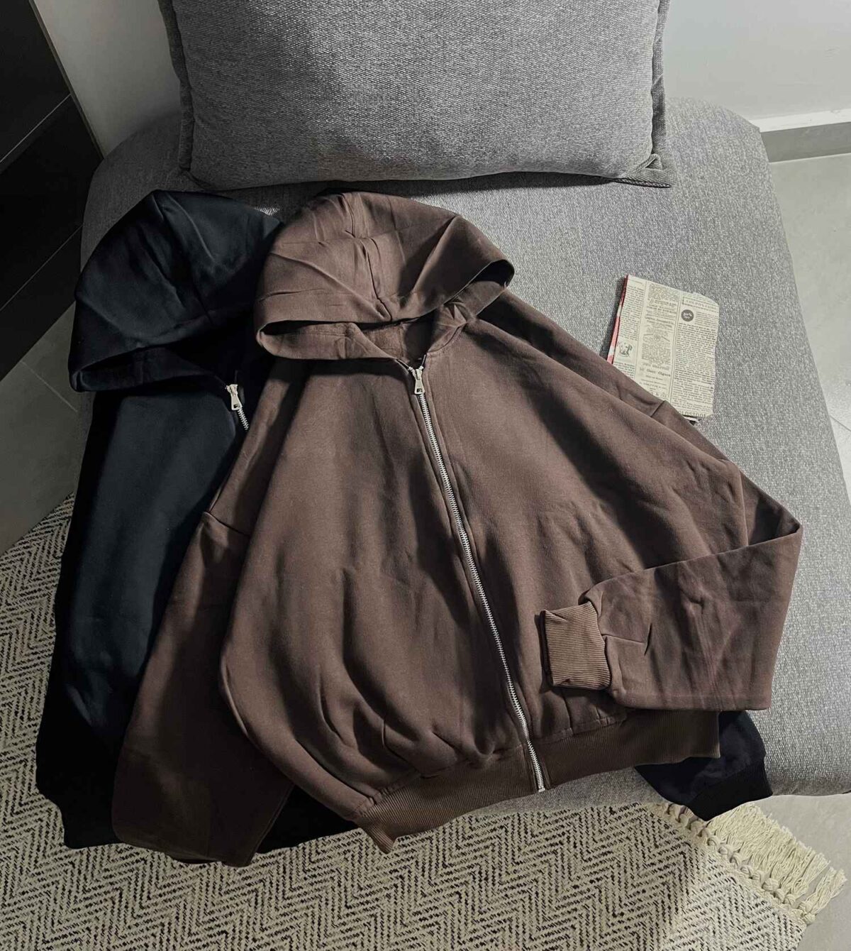 سویشرت ساده باکسی سه نخ داخل کرک پ(3481) - Image 4