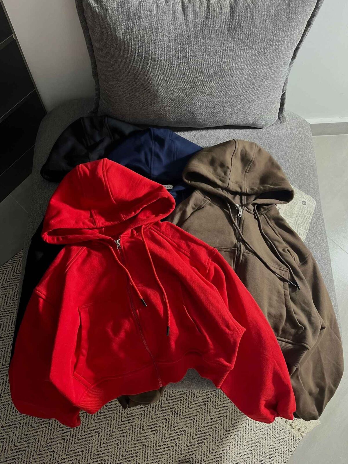 سویشرت کراپ سه نخ داخل کرک(3485) - Image 2