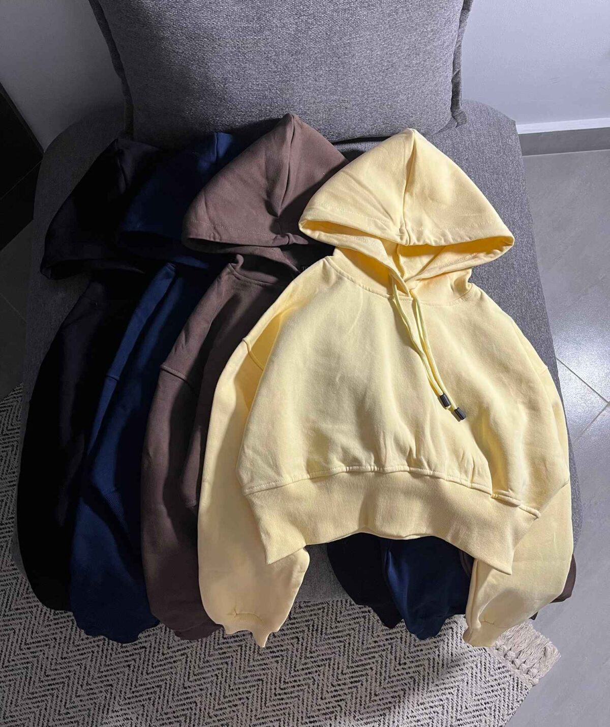 هودی کراپ ساده کراپ سه نخ داخل کرک(3489) - Image 3