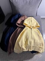 سویشرت کراپ ساده کراپ سه نخ داخل کرک(3491) - Image 3