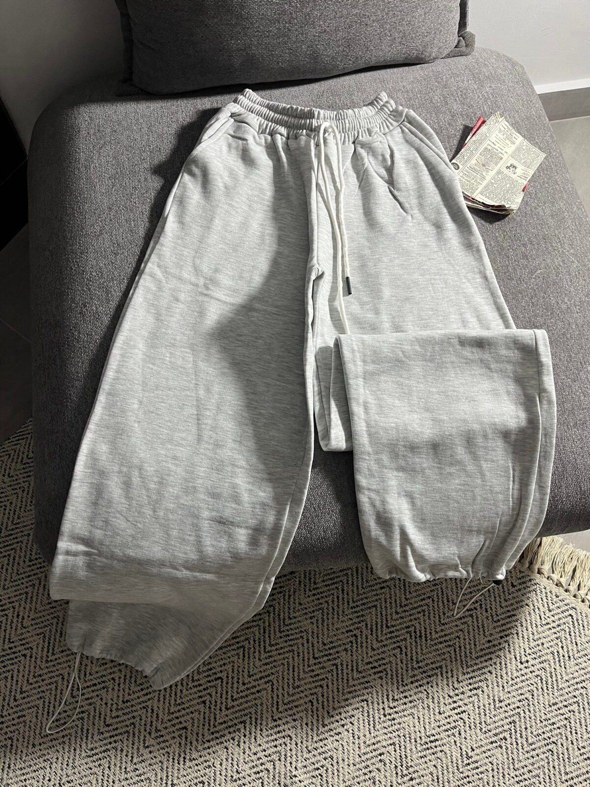 بگ جاگرشو دورس سه نخ داخل کرک تکرنگ طوسی(3492) - Image 2