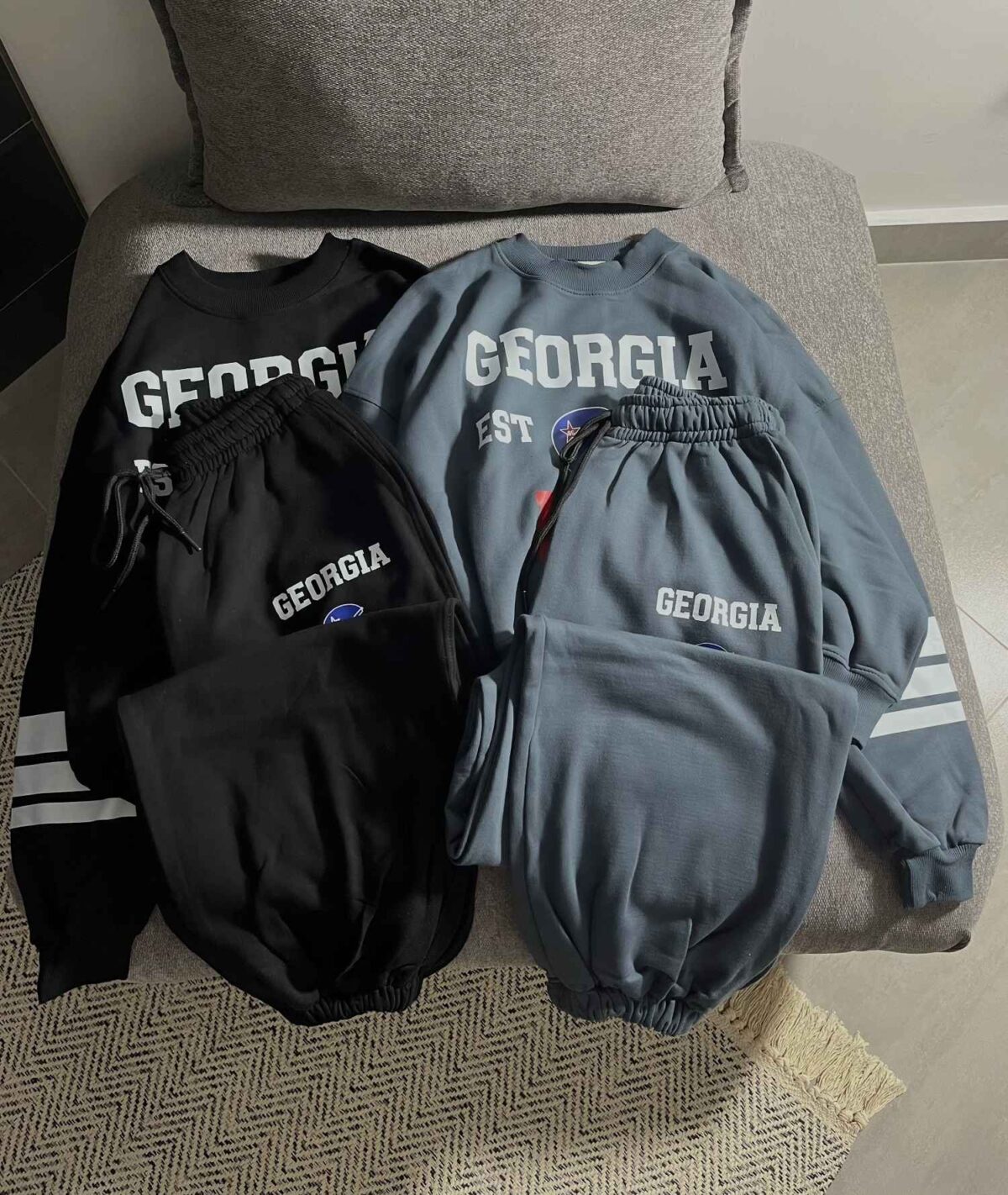 ست GEORGIA دورس کراپ و شلوار جاگر دورس دو نخ داخل کرک(3503) - Image 2