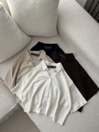 شومیز کوتاه باکسی یقه هفت لینن م(3709)