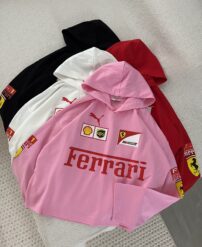 لانگ اسلیو کلاهدار ferrari دو نخ پنبه بدون کرک(4116)